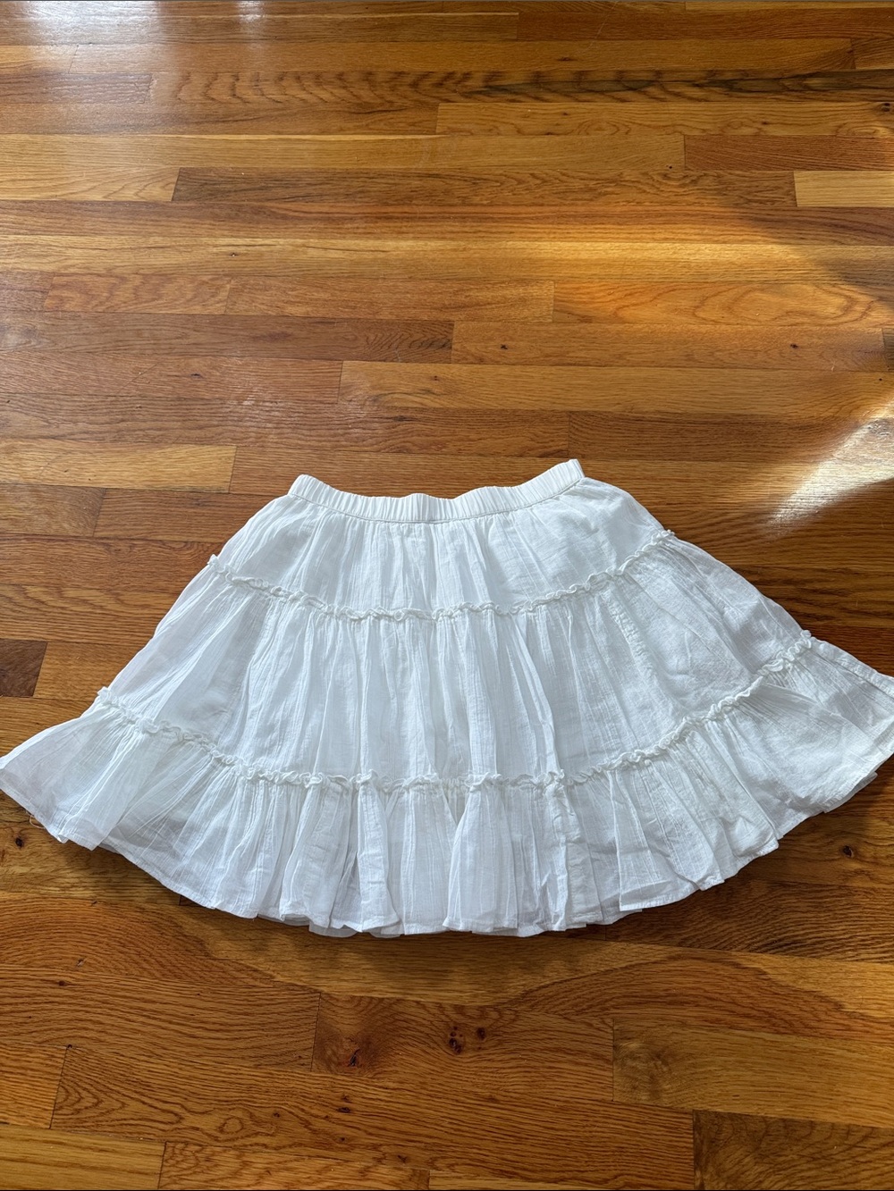 American Eagle Outfitters White Tiered Circle Skirt